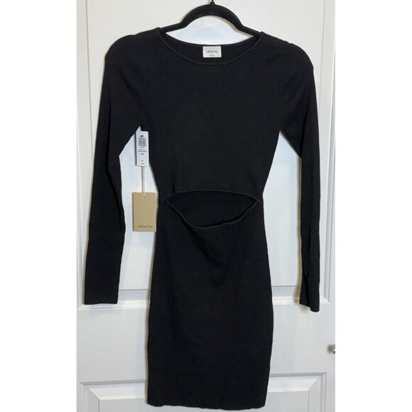 Artrizia‎ Wilfred Free Black Cut-Out Long Sleeve Mini Dress S Goth Witchy - Picture 3 of 11